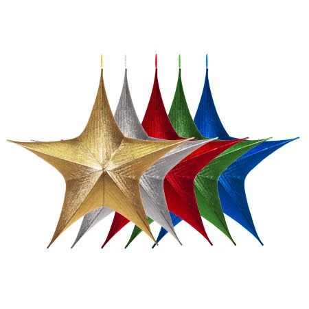 Foldable 3D Star - 60" - Metallic - 5 Colors Available -Christmas Decoration Store metallic foldable star 1 1 1 1 1
