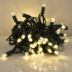 70 Light Warm White Pentagon Gem LED Christmas Lights -Christmas Decoration Store p pent 704 28ww d