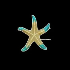 Gold And Aquamarine Deep Sea Starfish Pole Mount