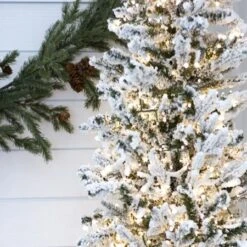 7.5' Indoor LED Flocked Alpine Fir Christmas Tree - Warm White 11 7.5' Indoor LED Flocked Alpine Fir Christmas Tree - Warm White -Christmas Decoration Store t it 75 1234 ww 4