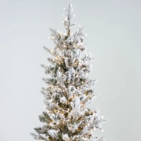 7.5' Indoor LED Flocked Alpine Fir Christmas Tree - Warm White 4 7.5' Indoor LED Flocked Alpine Fir Christmas Tree - Warm White - Image 2