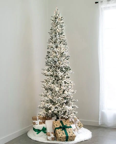 7.5' Indoor LED Flocked Alpine Fir Christmas Tree - Warm White 3 7.5' Indoor LED Flocked Alpine Fir Christmas Tree - Warm White