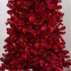 7.5' Indoor LED Shimmer Spruce Tinsel Christmas Tree - Red 10 7.5' Indoor LED Shimmer Spruce Tinsel Christmas Tree - Red -Christmas Decoration Store t it 75 1238 r 4 crop