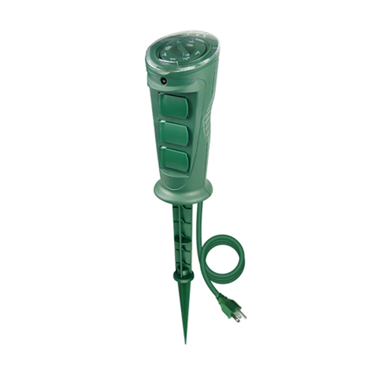 3 Outlet Photocell Ground Stake - Green 3 3 Outlet Photocell Ground Stake - Green