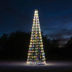 30' Commercial Tree Of Lights With LED Retrofit Bulbs - Multi