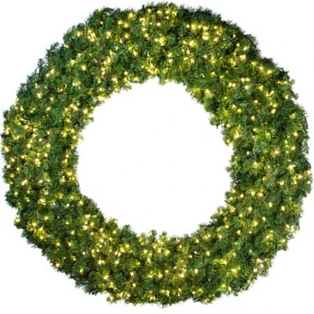 144" Deluxe Oregon Fir Wreath - Lit With Warm White LEDs 3 144" Deluxe Oregon Fir Wreath - Lit With Warm White LEDs