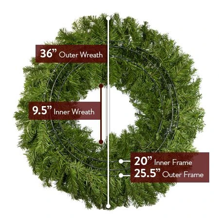 36" Lit Multicolor Deluxe Oregon Fir Wreath - Bow Option Available 6 36" Lit Multicolor Deluxe Oregon Fir Wreath - Bow Option Available - Image 4