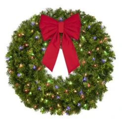 36" Lit Multicolor Deluxe Oregon Fir Wreath - Bow Option Available 9 36" Lit Multicolor Deluxe Oregon Fir Wreath - Bow Option Available -Christmas Decoration Store w 36 dofl m b vb 12 r
