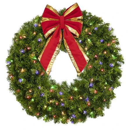 36" Lit Multicolor Deluxe Oregon Fir Wreath - Bow Option Available 4 36" Lit Multicolor Deluxe Oregon Fir Wreath - Bow Option Available - Image 2