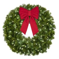 36" Lit Pure White Deluxe Oregon Fir Wreath - Bow Option Available 9 36" Lit Pure White Deluxe Oregon Fir Wreath - Bow Option Available -Christmas Decoration Store w 36 dofl pw b vb 12 r