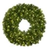 36" Lit Warm White Deluxe Oregon Fir Wreath - Bow Option Available
