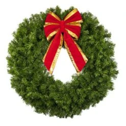36" Unlit Deluxe Oregon Fir Wreath - Bow Option Available -Christmas Decoration Store w 36 dofu b vb 12 rgt