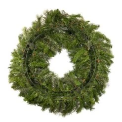 36" Unlit Deluxe Mixed Pine Wreath - Bow Option Available -Christmas Decoration Store w 36 mpu back