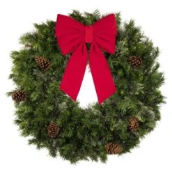 36" Unlit Deluxe Mixed Pine Wreath - Bow Option Available -Christmas Decoration Store w 36 mpu t b vb 12 r