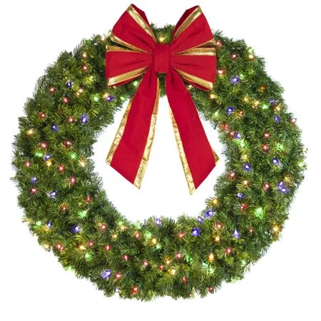 48" Lit Multi Deluxe Oregon Fir Wreath - Bow Option Available 4 48" Lit Multi Deluxe Oregon Fir Wreath - Bow Option Available - Image 2