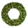 48" Lit Pure White And Red Deluxe Oregon Fir Wreath - Bow Option Available -Christmas Decoration Store w 48 dofl 6 pwr 1