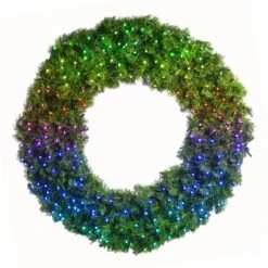 36" Twinkly Pro RGBW Deluxe Oregon Fir Wreath - Bow Option Available -Christmas Decoration Store w 48 dofl 6 twkprgbw 4