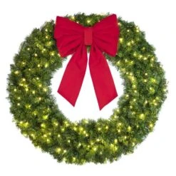 48" Lit Warm White Deluxe Oregon Fir Wreath - Bow Option Available 9 48" Lit Warm White Deluxe Oregon Fir Wreath - Bow Option Available -Christmas Decoration Store w 48 dofl 6 ww b vb 18 r