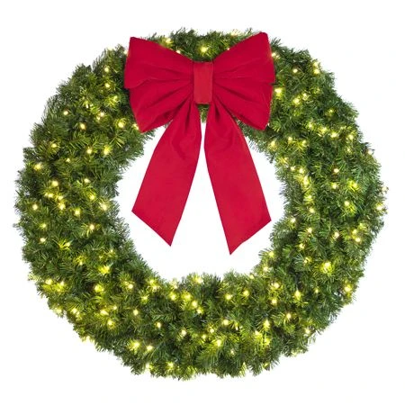 48" Lit Warm White Deluxe Oregon Fir Wreath - Bow Option Available 5 48" Lit Warm White Deluxe Oregon Fir Wreath - Bow Option Available - Image 3