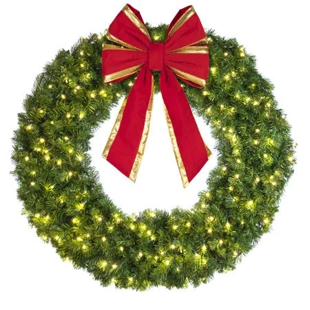 48" Lit Warm White Deluxe Oregon Fir Wreath - Bow Option Available 4 48" Lit Warm White Deluxe Oregon Fir Wreath - Bow Option Available - Image 2