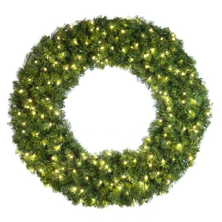 48" Lit Warm White Deluxe Oregon Fir Wreath - Bow Option Available 3 48" Lit Warm White Deluxe Oregon Fir Wreath - Bow Option Available
