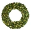 48" Lit Warm White And Red Deluxe Oregon Fir Wreath - Bow Option Available 1 48" Lit Warm White And Red Deluxe Oregon Fir Wreath - Bow Option Available -Christmas Decoration Store w 48 dofl 6 wwr