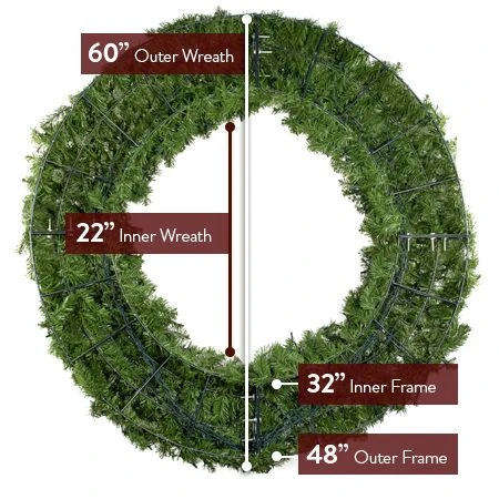 60" Lit Warm White Deluxe Oregon Fir Wreath - Bow Option Available 6 60" Lit Warm White Deluxe Oregon Fir Wreath - Bow Option Available - Image 4