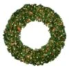 60" Lit Pure White And Red Deluxe Oregon Fir Wreath - Bow Option Available 1 60" Lit Pure White And Red Deluxe Oregon Fir Wreath - Bow Option Available -Christmas Decoration Store w 60 dofl 6 pwr 1