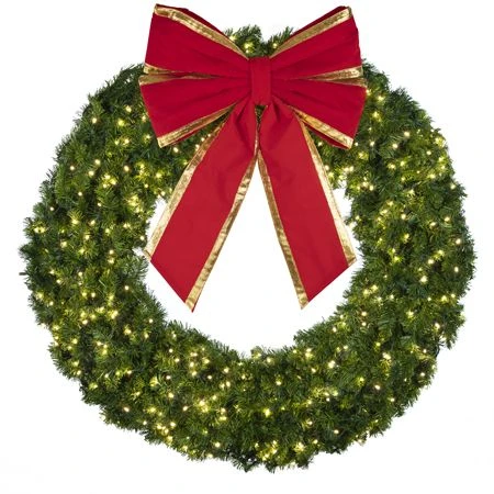 60" Lit Warm White Deluxe Oregon Fir Wreath - Bow Option Available 4 60" Lit Warm White Deluxe Oregon Fir Wreath - Bow Option Available - Image 2