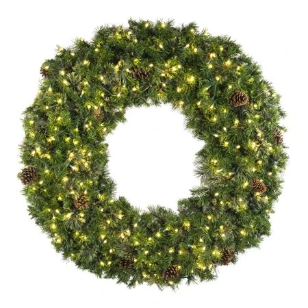84" Deluxe Mixed Pine Wreath, Lit - Bow Option Available 3 84" Deluxe Mixed Pine Wreath, Lit - Bow Option Available