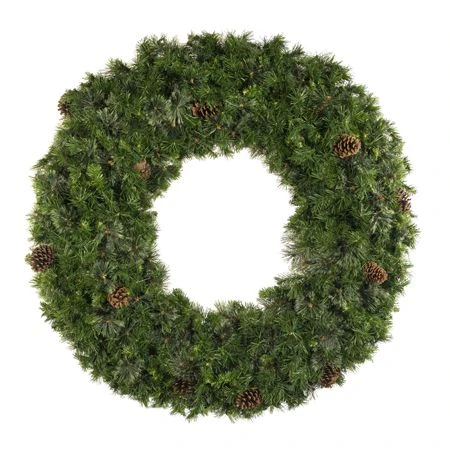 72" Unlit Deluxe Mixed Pine Wreath - Bow Option Available 3 72" Unlit Deluxe Mixed Pine Wreath - Bow Option Available