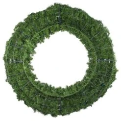 72" Lit Red Deluxe Oregon Fir Wreath - Bow Option Available -Christmas Decoration Store w 72 dof back 1 1 1