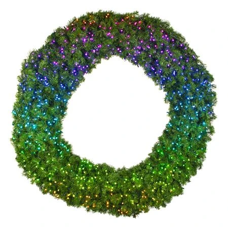 72" Deluxe Oregon Fir Wreath, Lit With Twinkly Pro RGBW 2 72" Deluxe Oregon Fir Wreath, Lit With Twinkly Pro RGBW