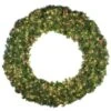 72" Lit Warm White And Red Deluxe Oregon Fir Wreath - Bow Option Available 2 72" Lit Warm White And Red Deluxe Oregon Fir Wreath - Bow Option Available -Christmas Decoration Store w 72 dofl 6 wwr