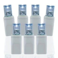 70 Light 4600K Pure White 5 Mm Wide Angle Conical LED Christmas Lights - White Wire