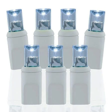 50 Light 4600K Pure White 5 Mm Wide Angle Conical LED Christmas Lights - White Wire 3 50 Light 4600K Pure White 5 Mm Wide Angle Conical LED Christmas Lights - White Wire