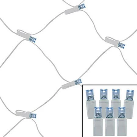 100 Light Pure White 5 Mm Wide Angle Conical LED Net Lights - White Wire 3 100 Light Pure White 5 Mm Wide Angle Conical LED Net Lights - White Wire