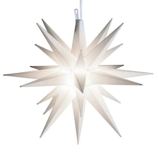 14" Moravian Star, White -Christmas Decoration Store white moravian star tree topper